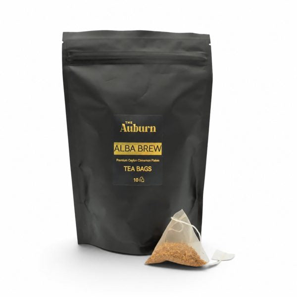 Alba Brew 10 tea bags pouch with a pyramid tea bag